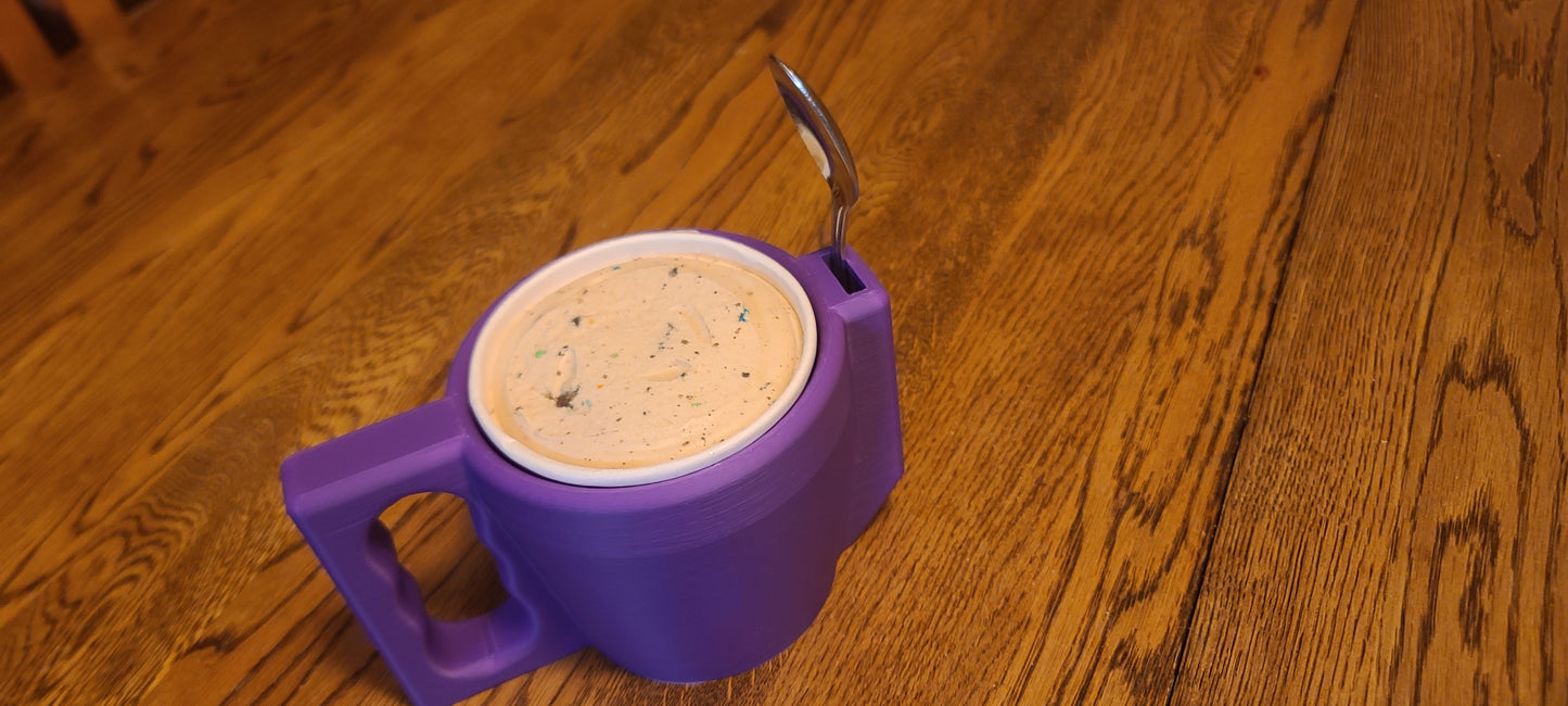 The Ultimate Pint Pal: Ice Cream Holder pint with Spoon Slot