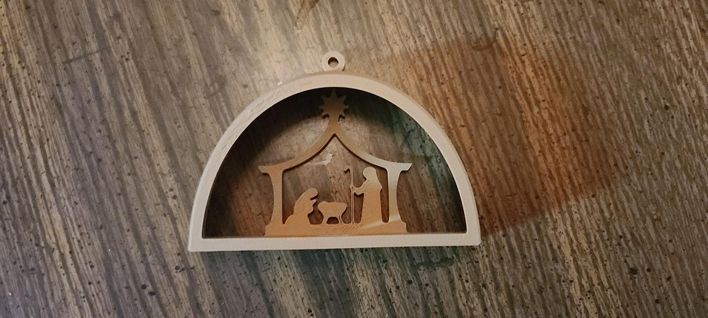 Arched Nativity Scene Christmas Tree Ornament