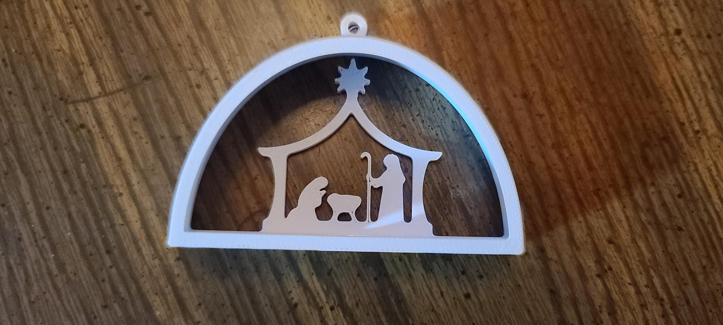 Arched Nativity Scene Christmas Tree Ornament